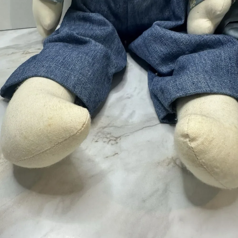 VTG Handmade Country  Bunny Rabbits Plush Set Coquette Country Chic Primitive‎